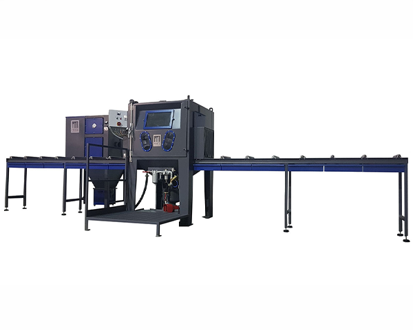 fritz_maschinen_druckstrahlkabinen_dskkabine_cube_manueller_rollgang_600x480 DSK Cube Druckstrahlkabine mit manuellem Rollengang und untergebautem 20 Liter Strahlkessel